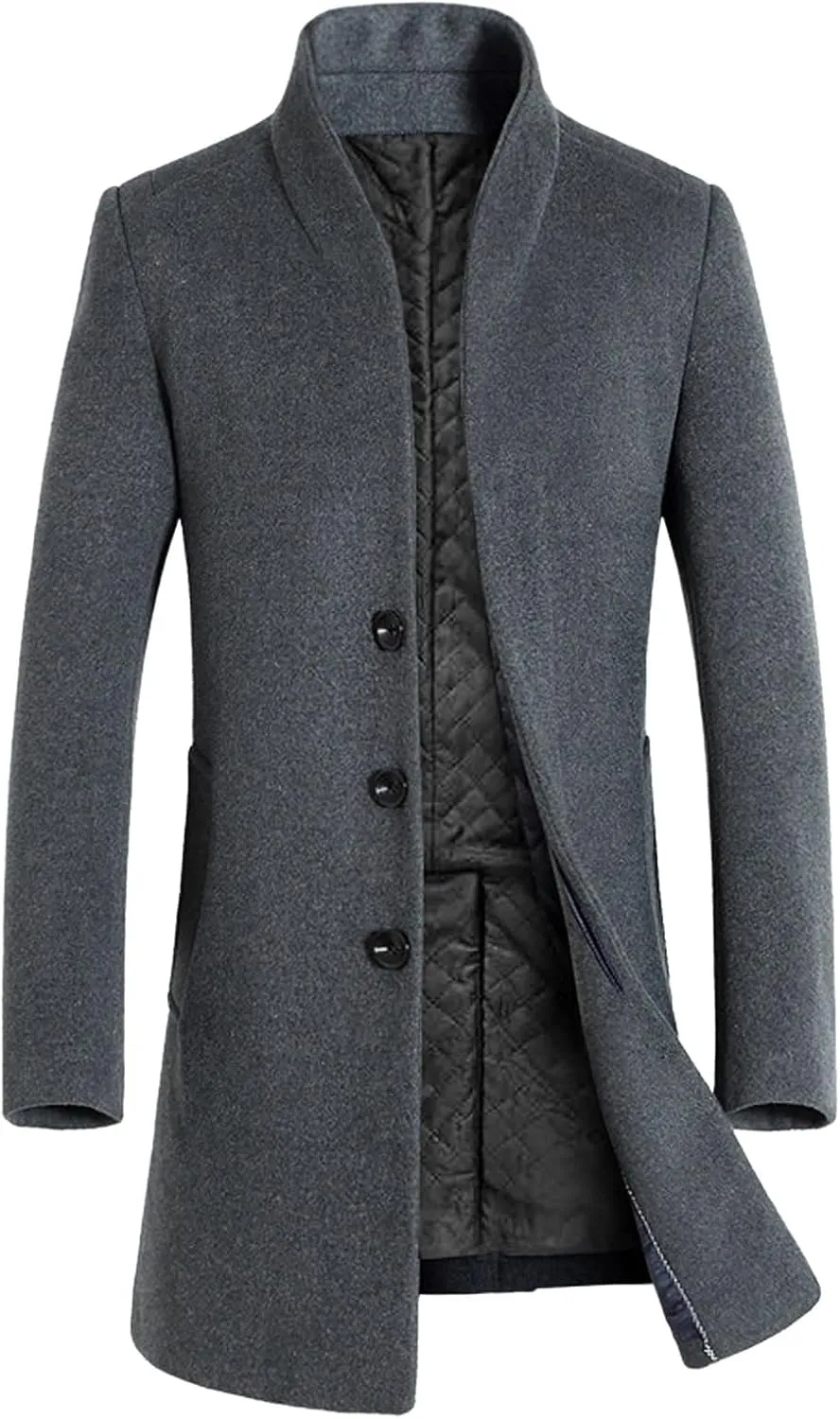 Trench Coat Men Men's Luxury Full Length Trench Coat Long Wool Overcoat Winter Windbreaker