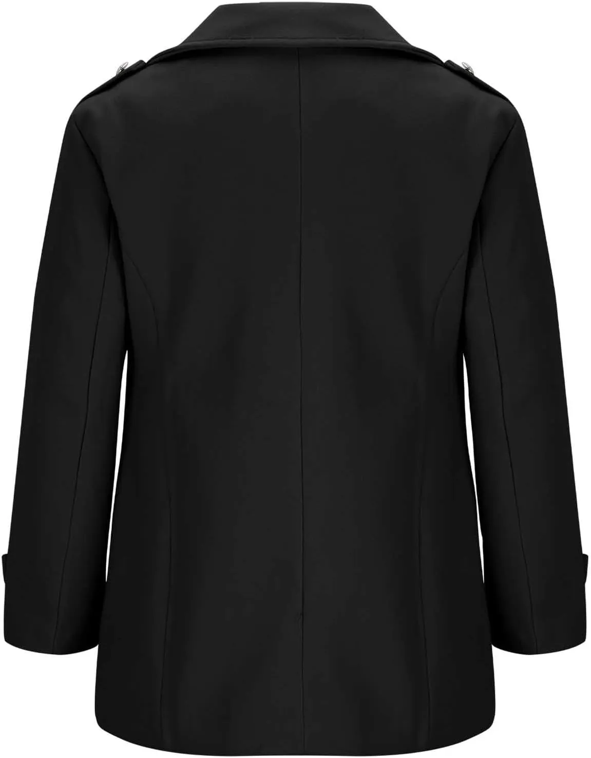 Trench Coat Men Mid Length Wool Coat Double Breasted Peacoat Lapel Open Front Cardigan Winter Outwear with Pockets
