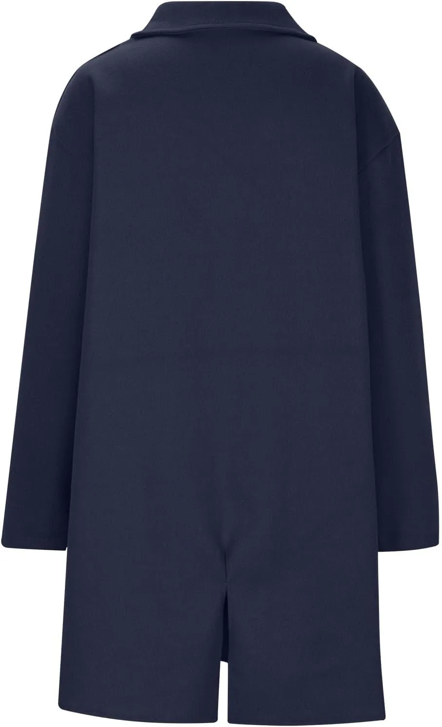 Trench Coat Women Mid Length Wool Coat Button Down Open Front Cardigan Elegant Coat Lapel Peacoat Fall Winter Jacket