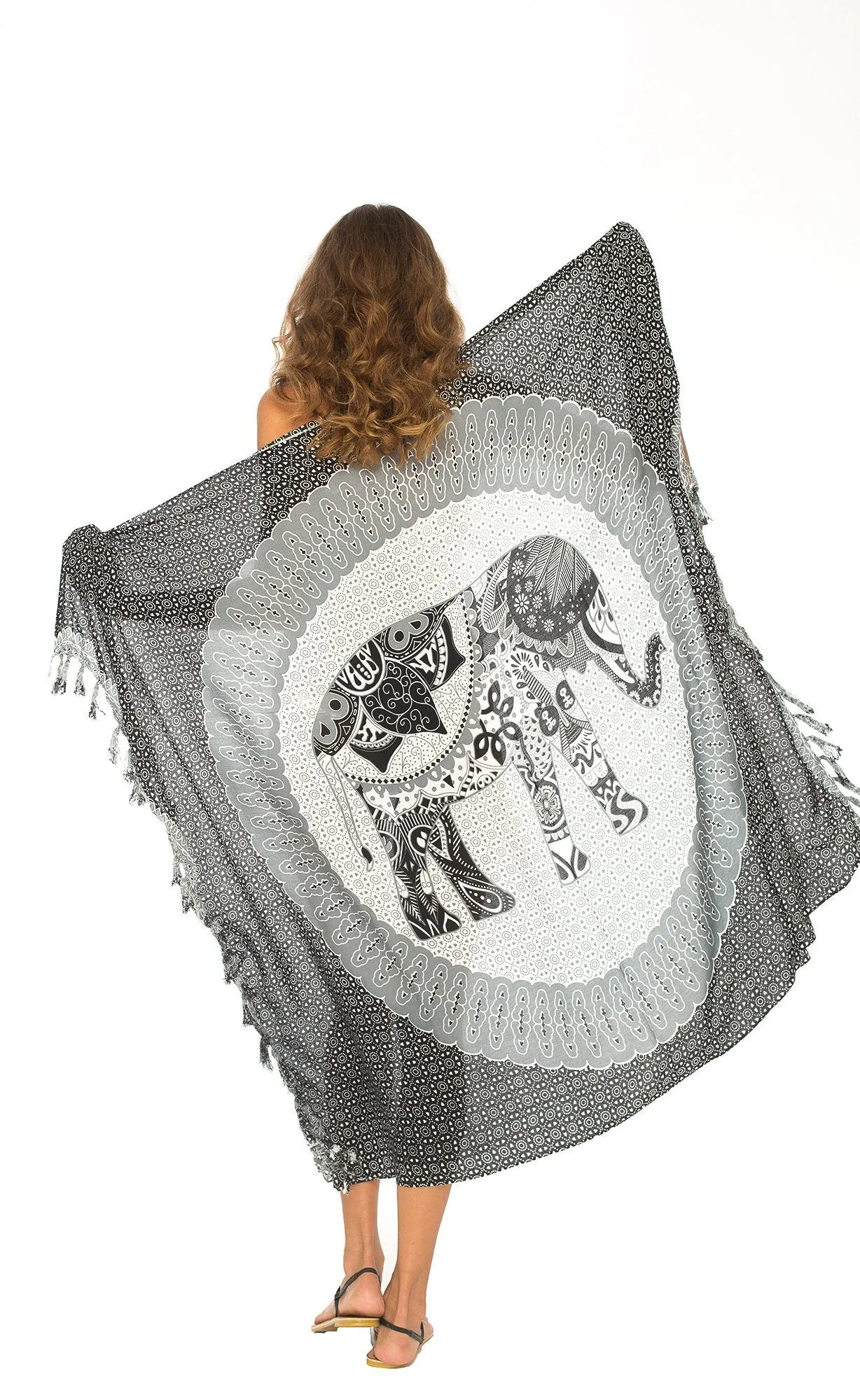 Tribal Elephant Mandala Design Sarong