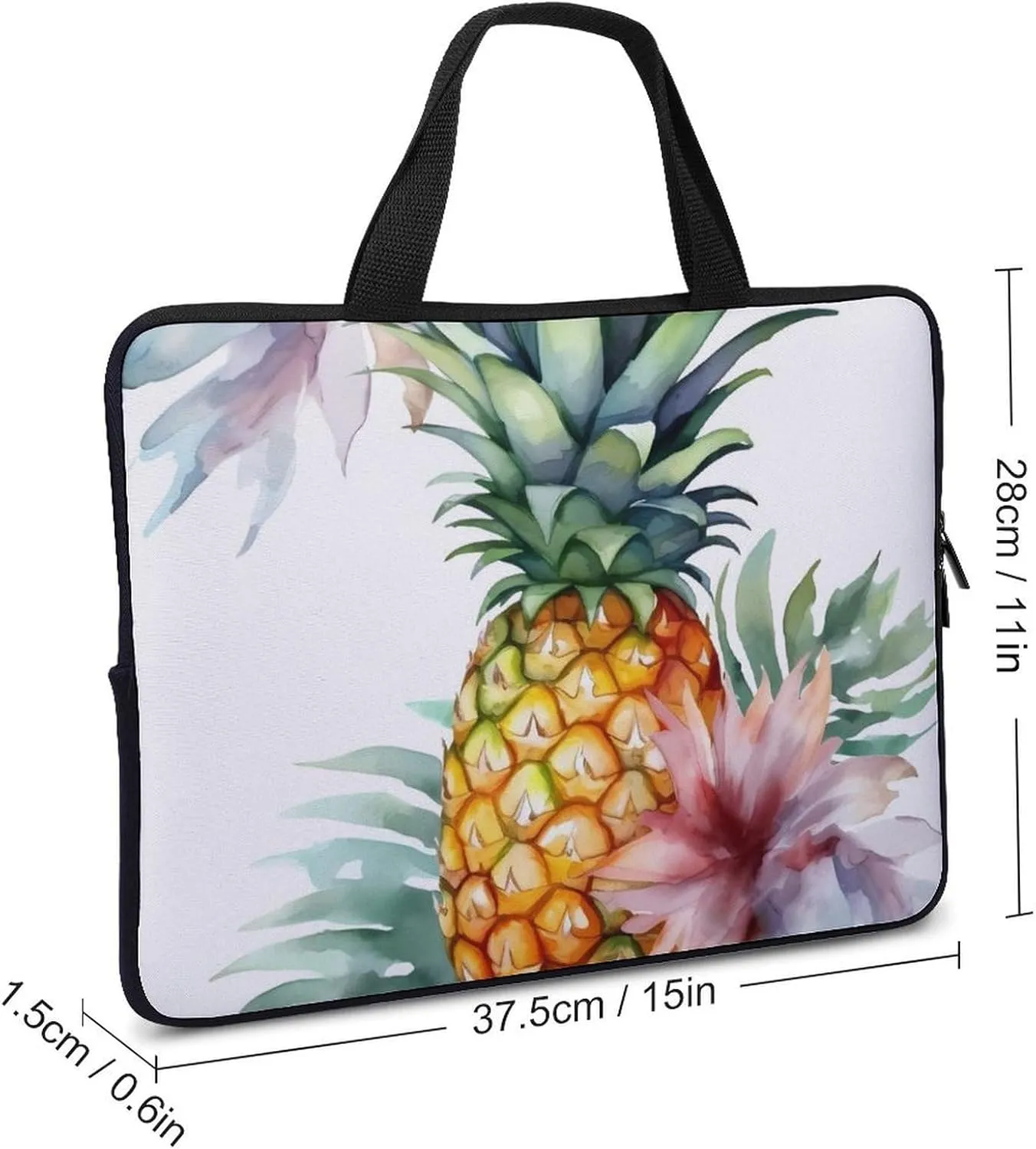 Tropical Pineapple Laptop Bag Durable Laptop Sleeve Water-Resistant Notebook Bag for Computer Or Tablet