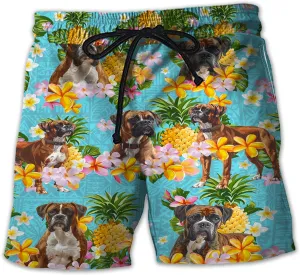 Tropical Summer Swim Trunks Men - Dog Lovers Men's Summer Quick-Dry Swim Shorts with Pockets Series 04