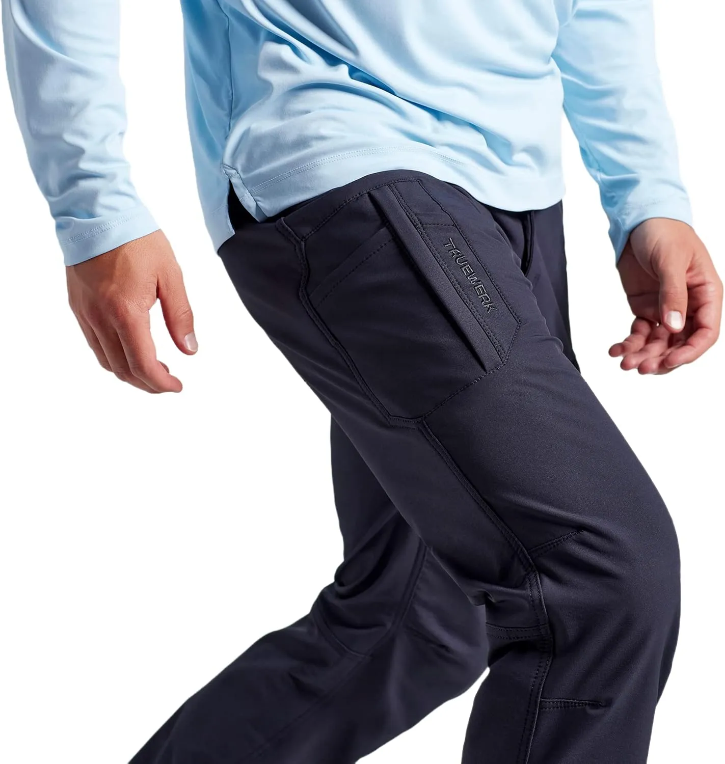 TRUEWERK Men's Work Pants - T2 WerkPant Technical Workwear, Water Resistant, Lightweight, Multi-Pocket with 4-Way Stretch