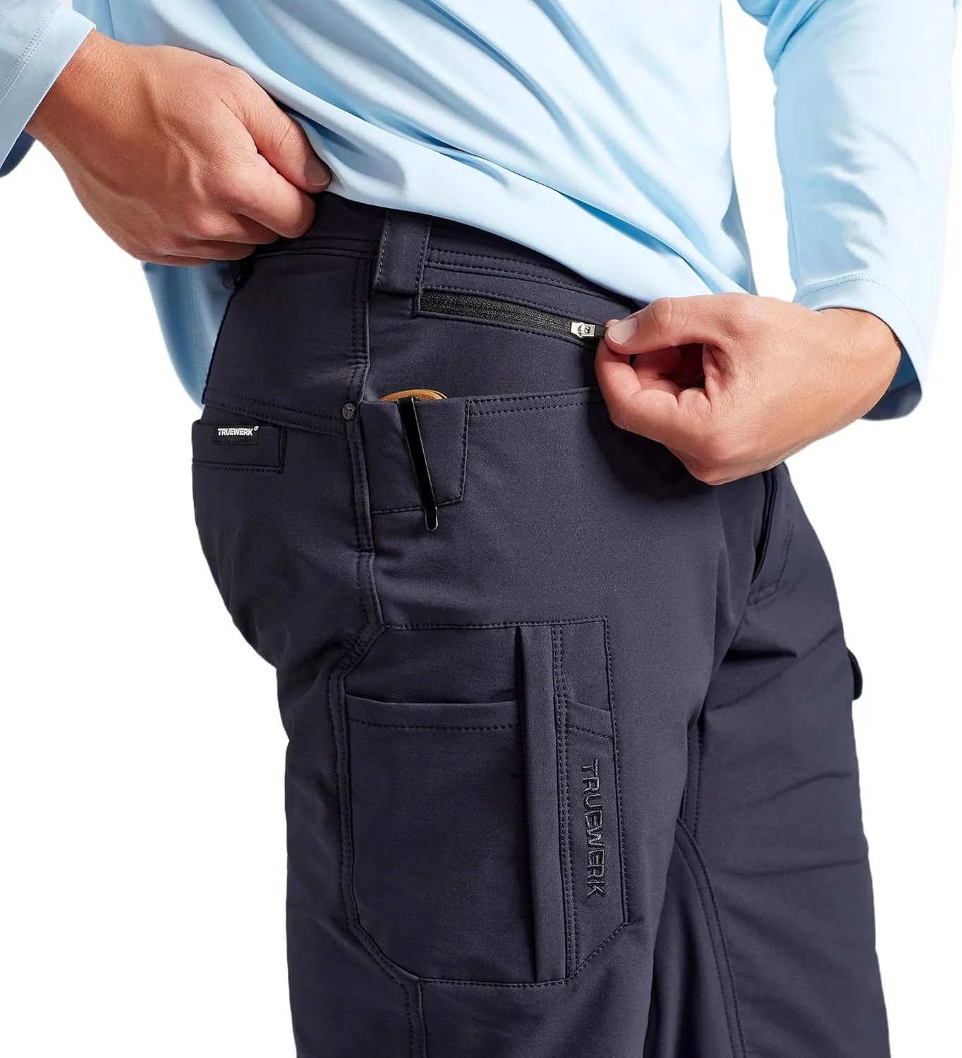 TRUEWERK Men's Work Pants - T2 WerkPant Technical Workwear, Water Resistant, Lightweight, Multi-Pocket with 4-Way Stretch