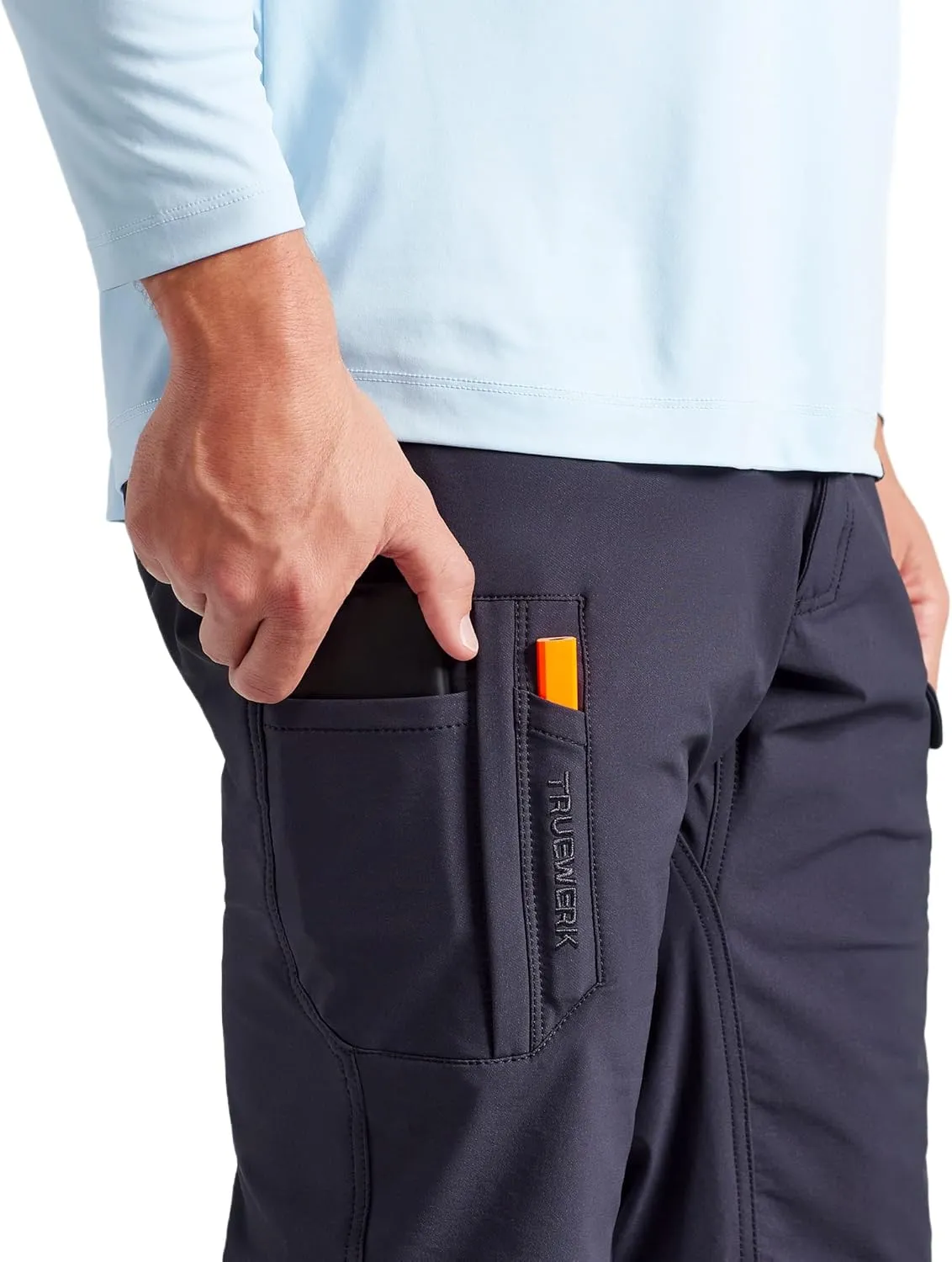 TRUEWERK Men's Work Pants - T2 WerkPant Technical Workwear, Water Resistant, Lightweight, Multi-Pocket with 4-Way Stretch