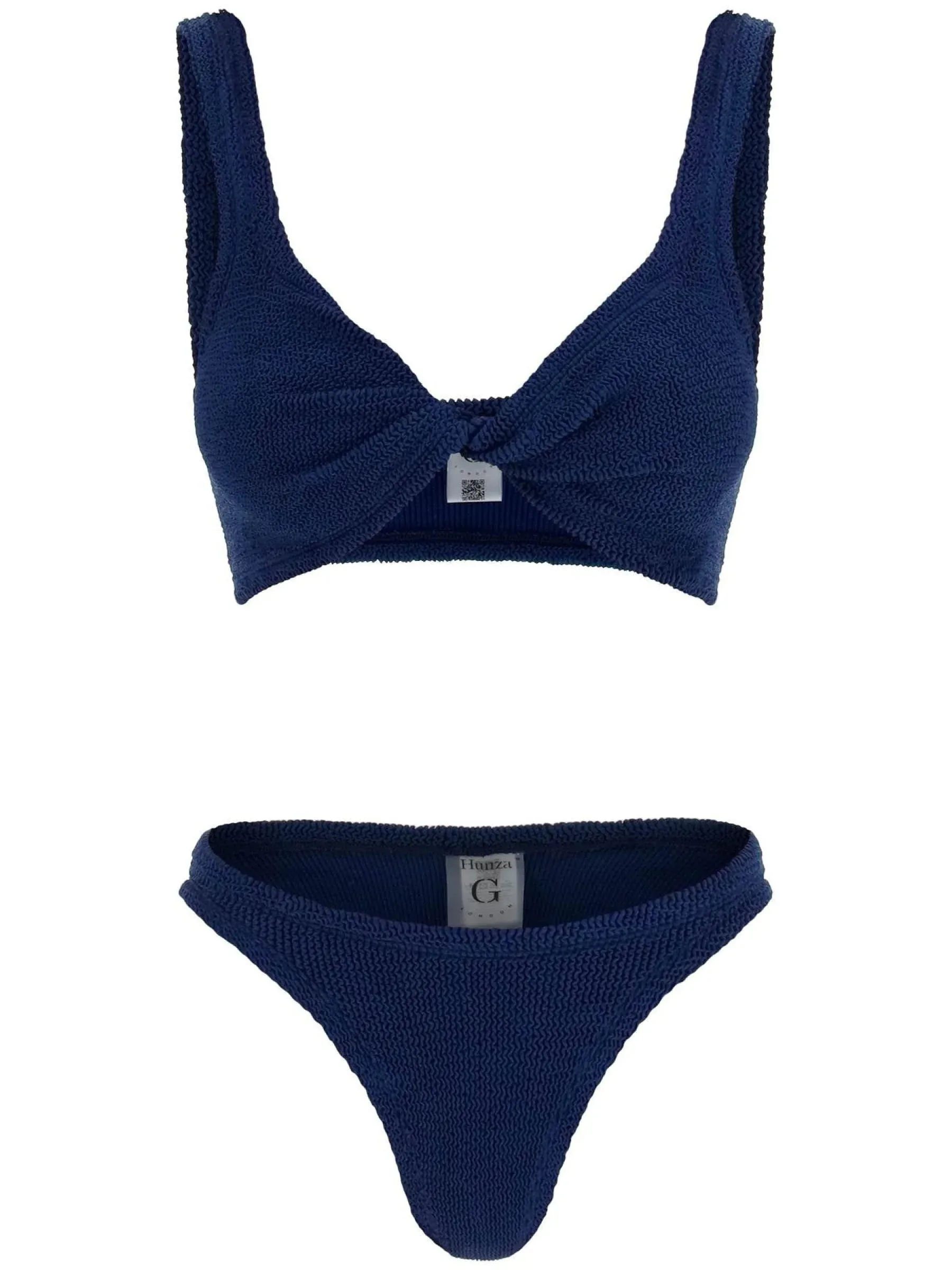 Twisted Front Textured Swim Set