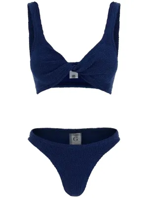 Twisted Front Textured Swim Set