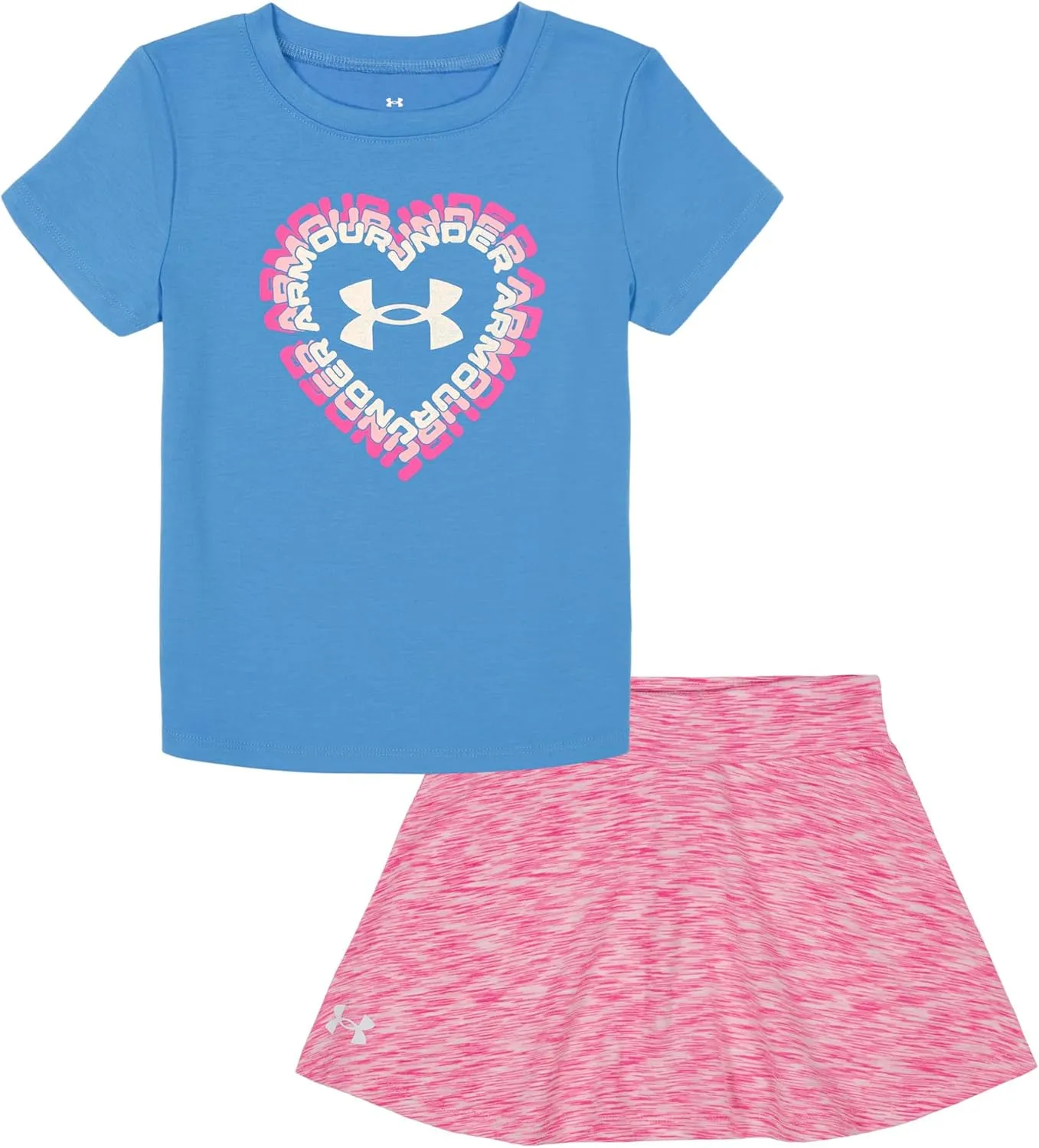 Under Armour girls Short Sleeve Shirt and Shorts Set, Durable Stretch and Lightweight