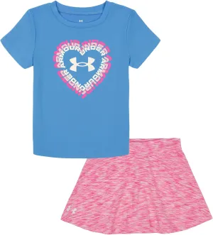 Under Armour girls Short Sleeve Shirt and Shorts Set, Durable Stretch and Lightweight