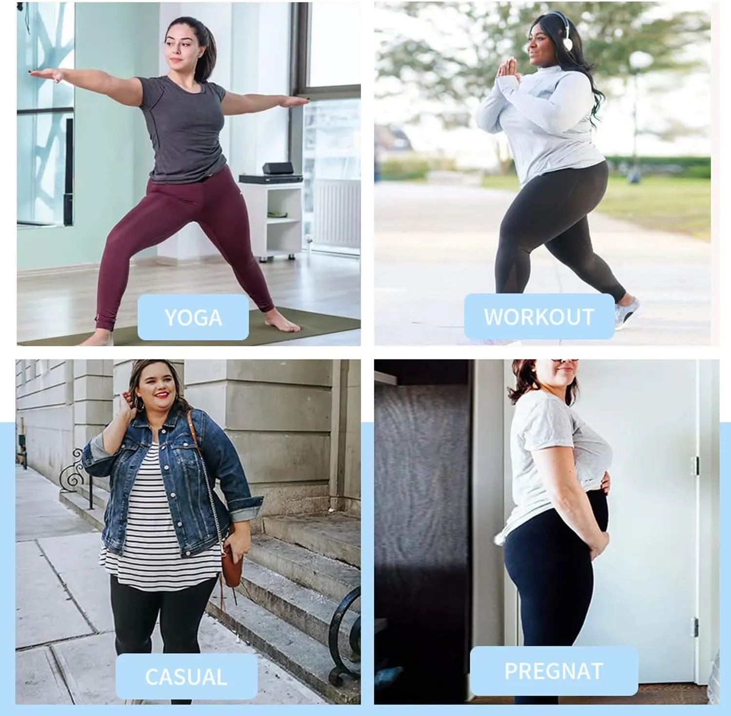 UNICOLD 3 Pack Plus Size Leggings for Women High Waisted Stretchy Soft Yoga Pants for Workout Fitness Running