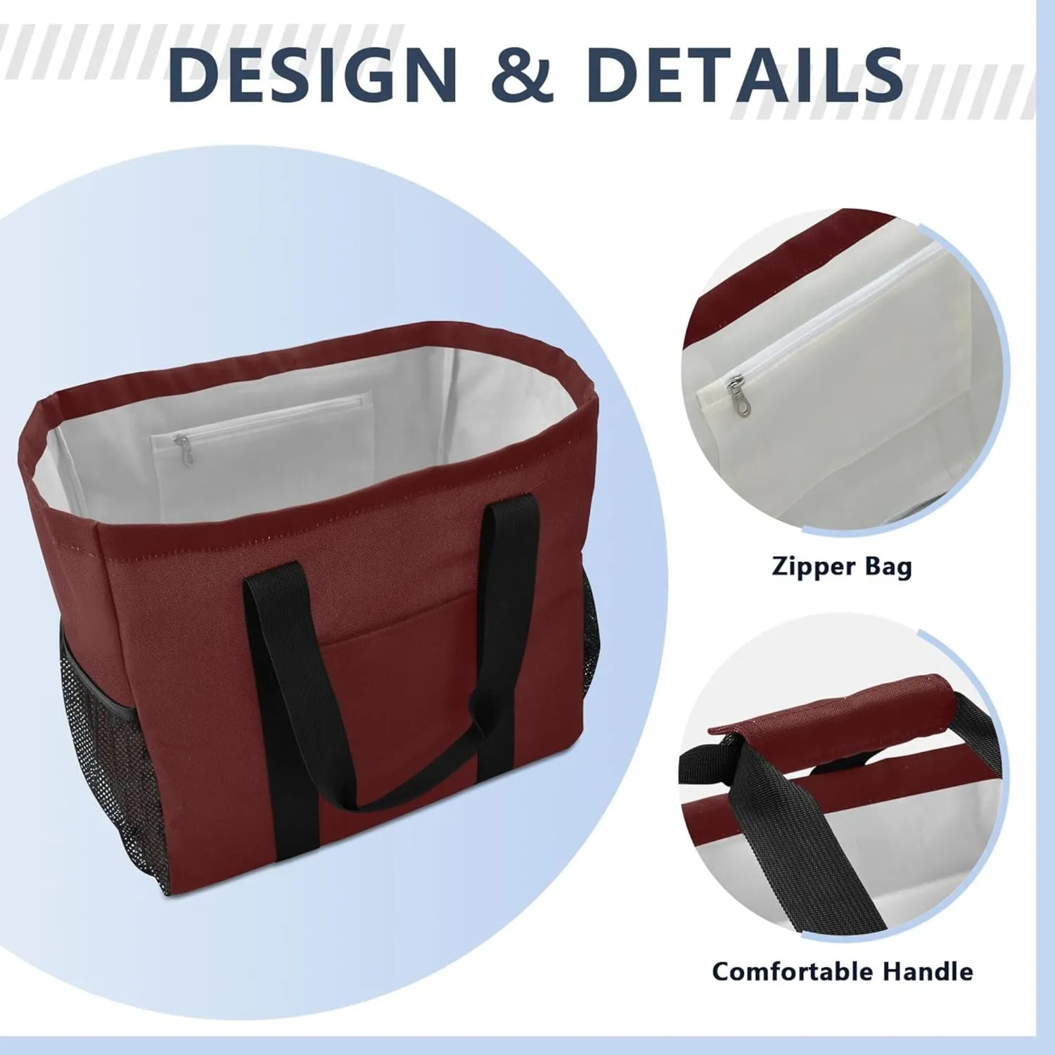 Utility Storage Bags Foldable Beach Bag Water Resistant with Handles Carrying Bag