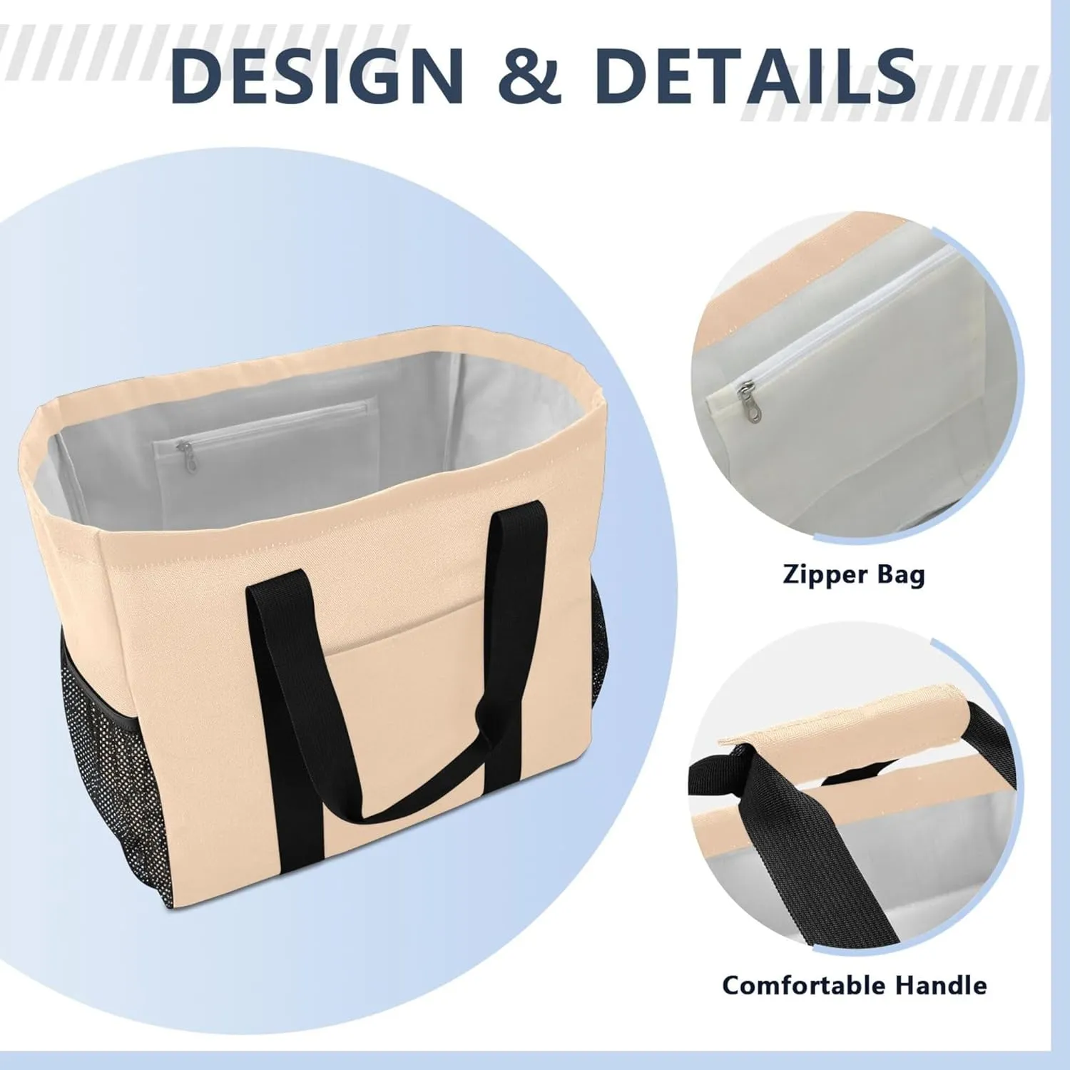 Utility Storage Bags Foldable Beach Bag Water Resistant with Handles Carrying Bag