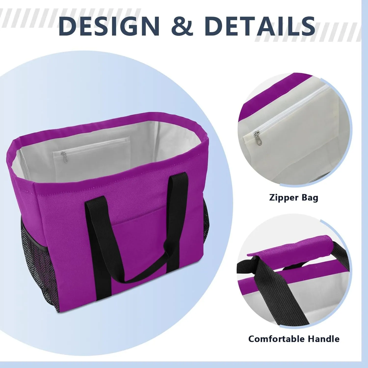 Utility Storage Bags Foldable Beach Bag Water Resistant with Handles Carrying Bag