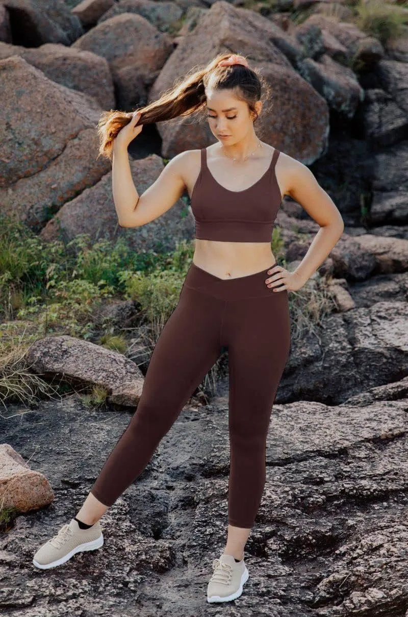 V Cross Waist Leggings for Women-Tummy Control Workout Soft Running High Waisted Non See Through Yoga Pants