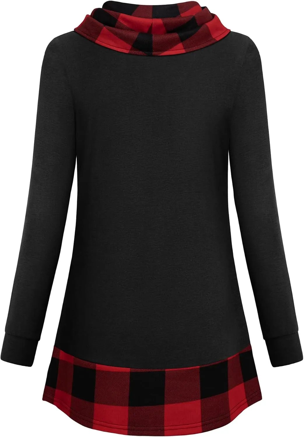 VALOLIA Womens Cowl Neck Long Sleeve Tunic Tops Button Casual Loose Shirts