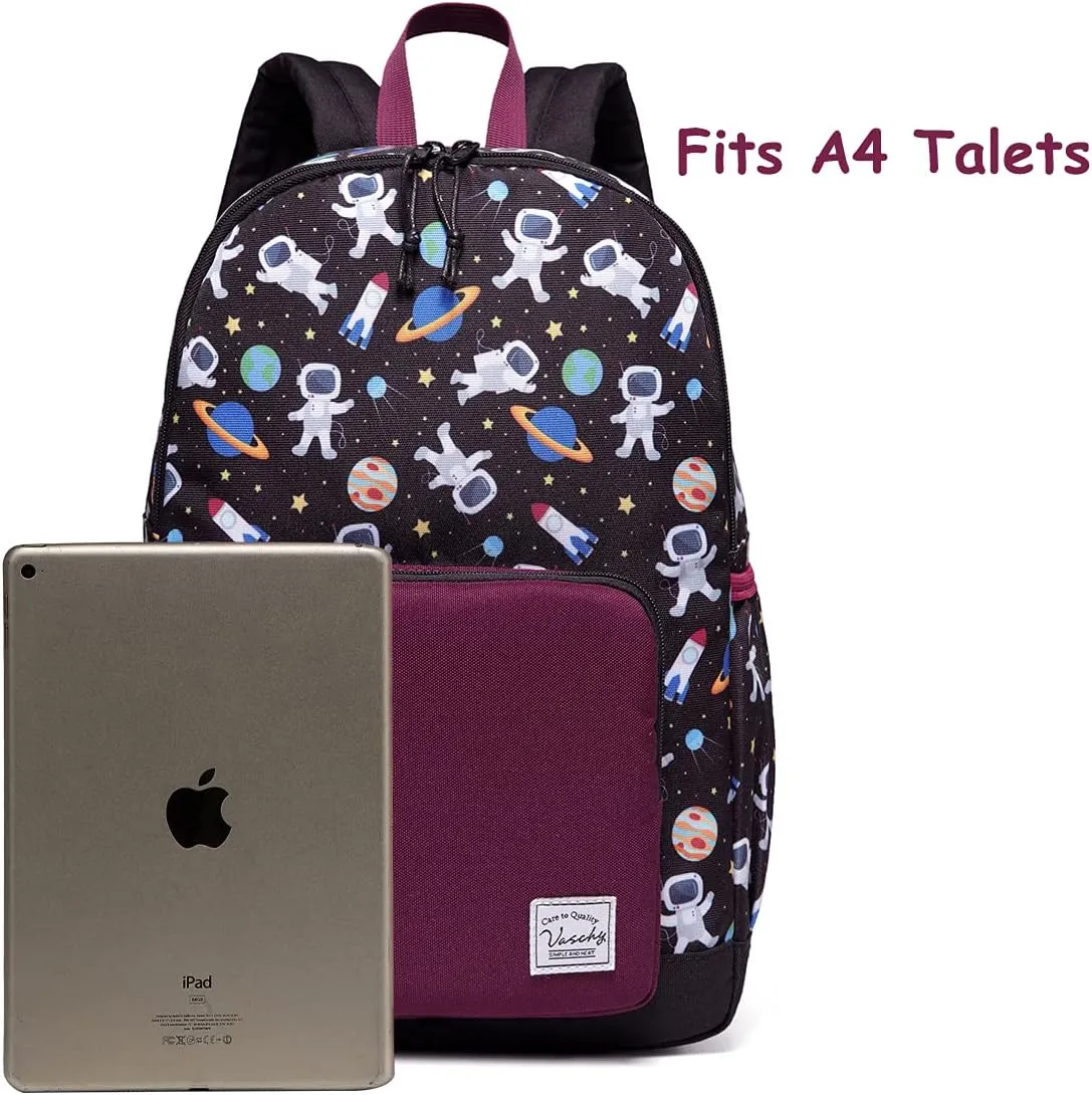 VASCHY Kids backpacks, Cute Lightweight Water Resistant Preschool Backpack for Boys and Girls Chest Strap