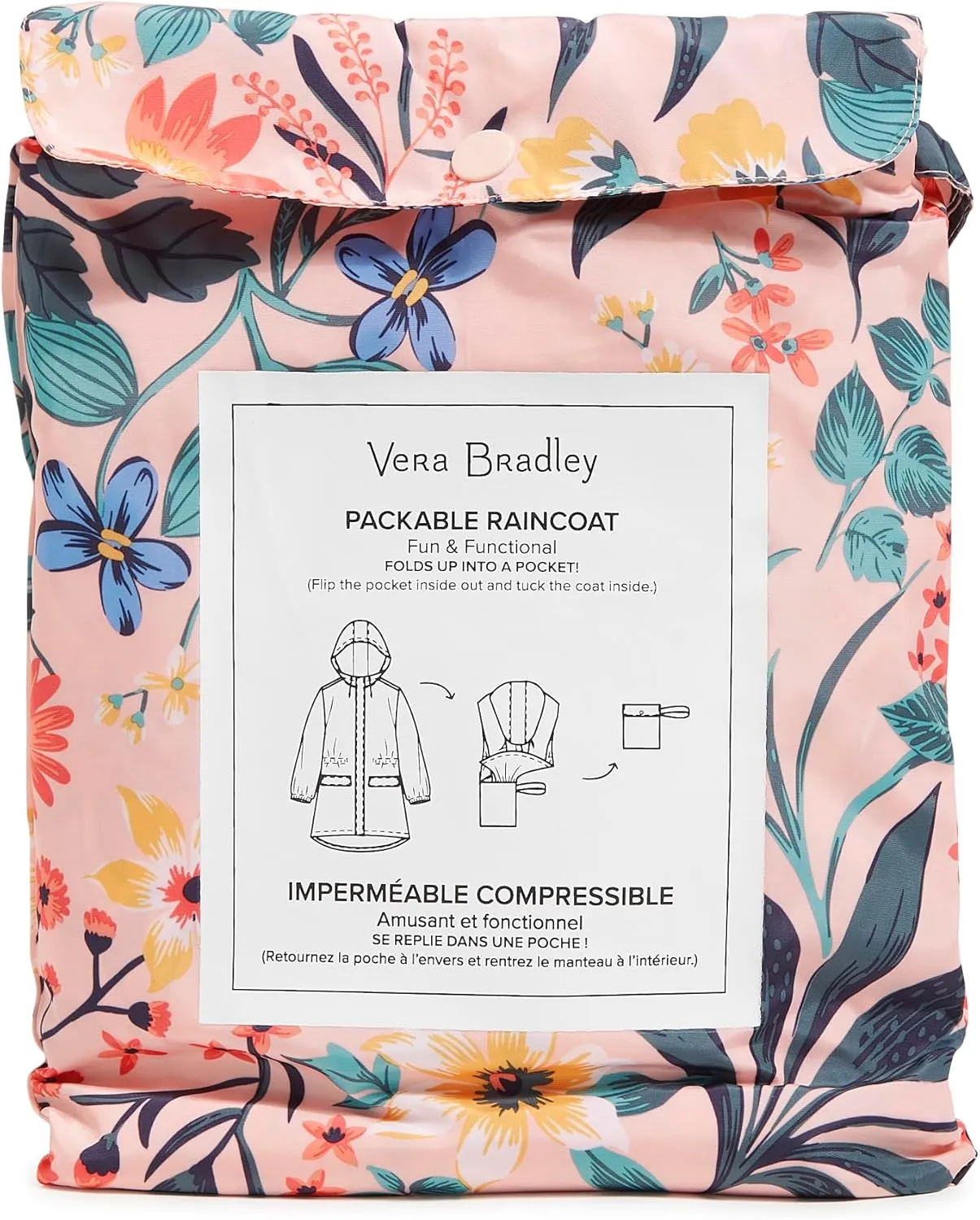Vera Bradley Women's Packable Water Resistant Raincoat