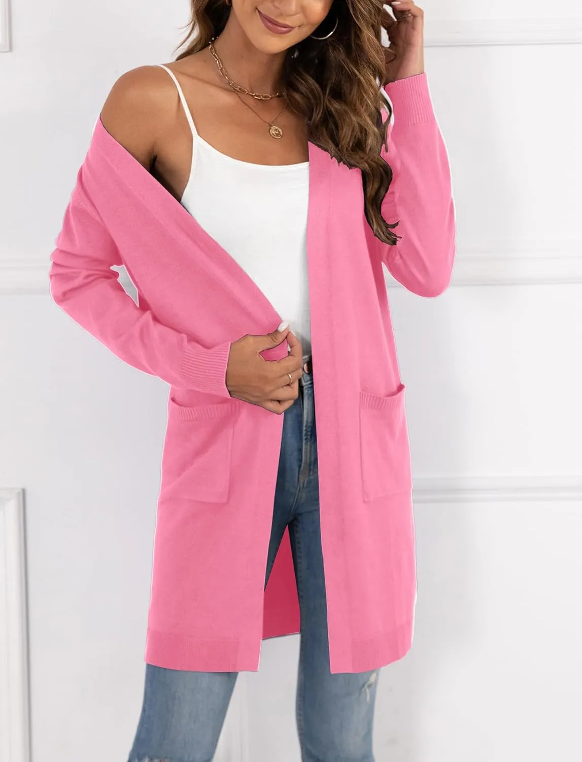 VIISHOW Women's Classic Cardigans Long Sleeve Open Front Casual Knit Cardigan Sweaters Coat Soft Outwear