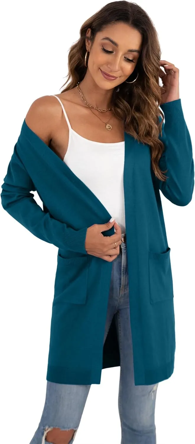 VIISHOW Women's Classic Cardigans Long Sleeve Open Front Casual Knit Cardigan Sweaters Coat Soft Outwear