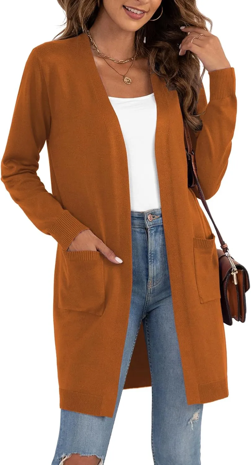 VIISHOW Women's Classic Cardigans Long Sleeve Open Front Casual Knit Cardigan Sweaters Coat Soft Outwear