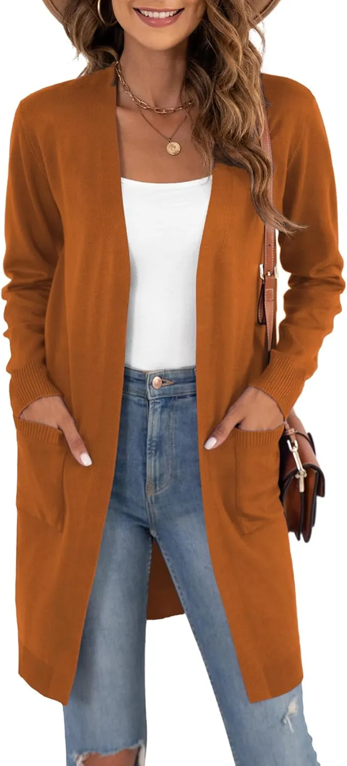 VIISHOW Women's Classic Cardigans Long Sleeve Open Front Casual Knit Cardigan Sweaters Coat Soft Outwear