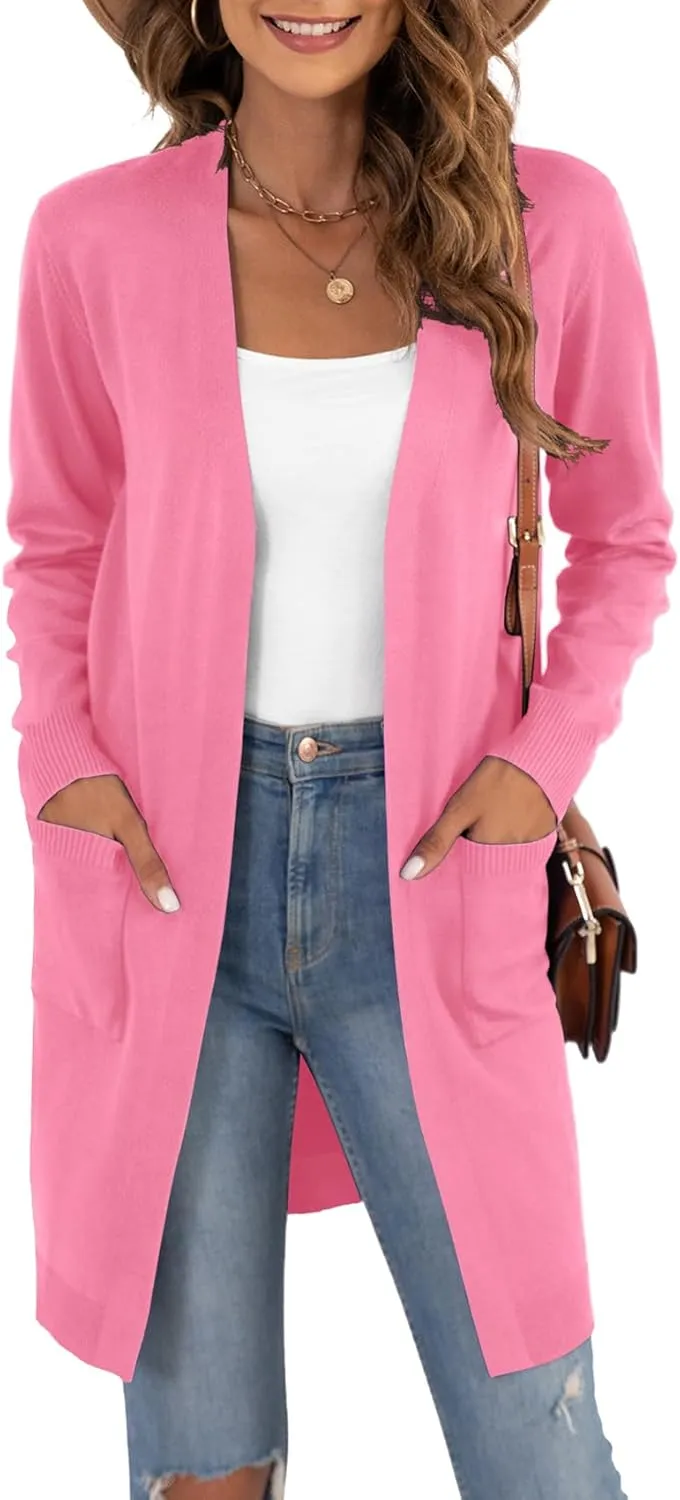 VIISHOW Women's Classic Cardigans Long Sleeve Open Front Casual Knit Cardigan Sweaters Coat Soft Outwear