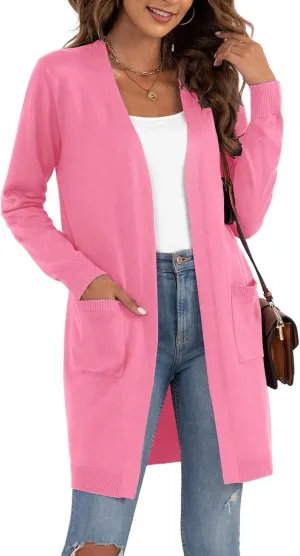 VIISHOW Women's Classic Cardigans Long Sleeve Open Front Casual Knit Cardigan Sweaters Coat Soft Outwear
