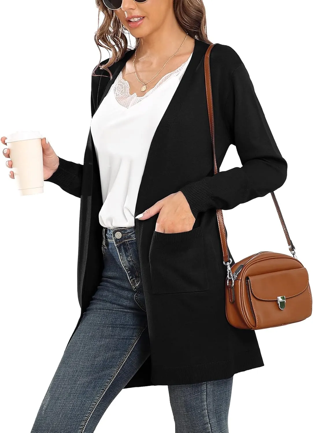 VIISHOW Women's Classic Cardigans Long Sleeve Open Front Casual Knit Cardigan Sweaters Coat Soft Outwear