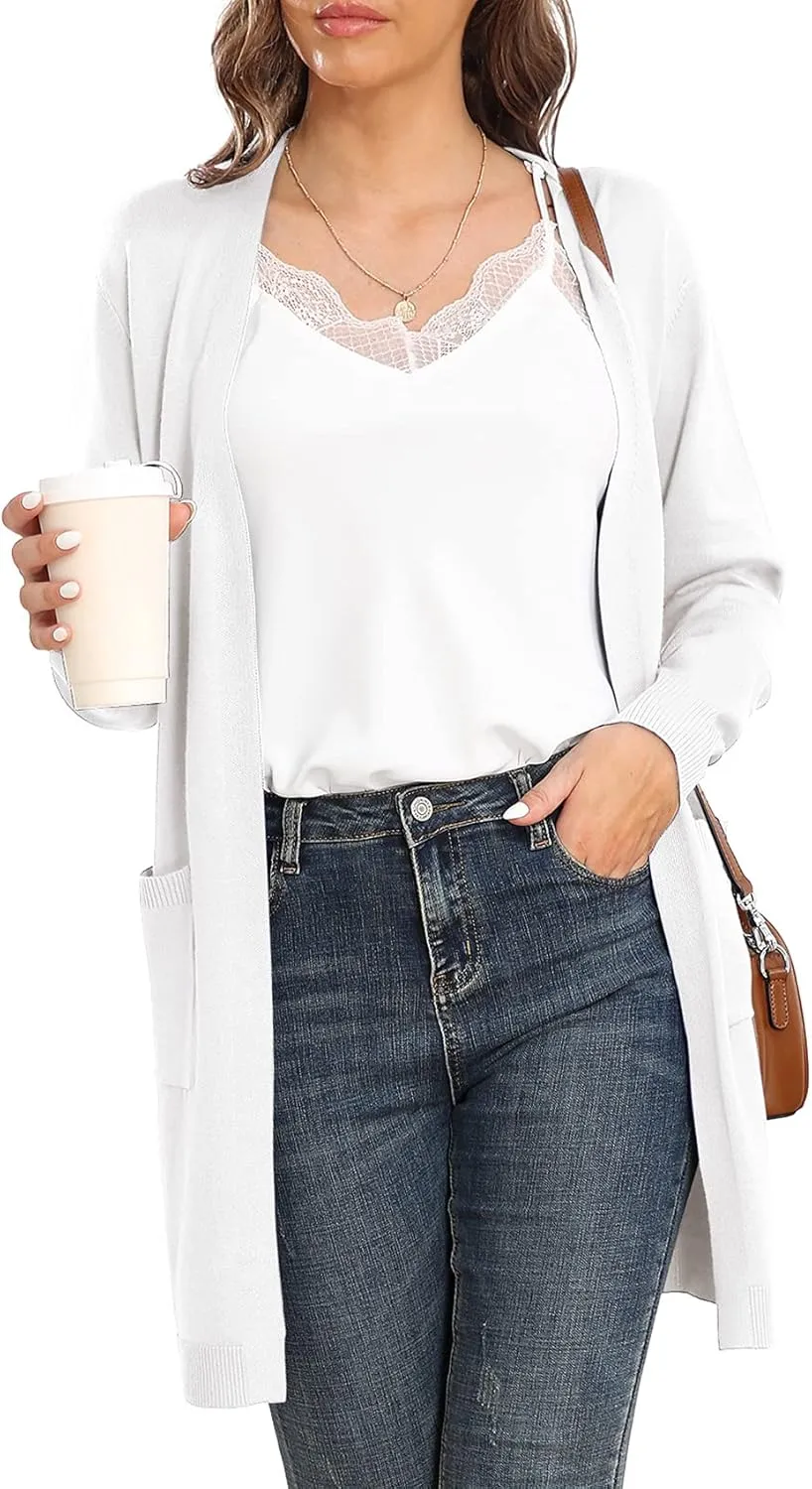 VIISHOW Women's Classic Cardigans Long Sleeve Open Front Casual Knit Cardigan Sweaters Coat Soft Outwear