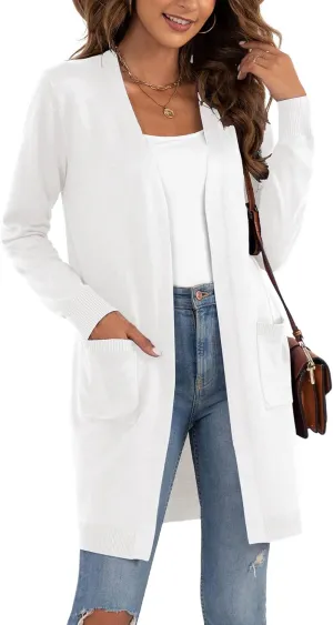 VIISHOW Women's Classic Cardigans Long Sleeve Open Front Casual Knit Cardigan Sweaters Coat Soft Outwear