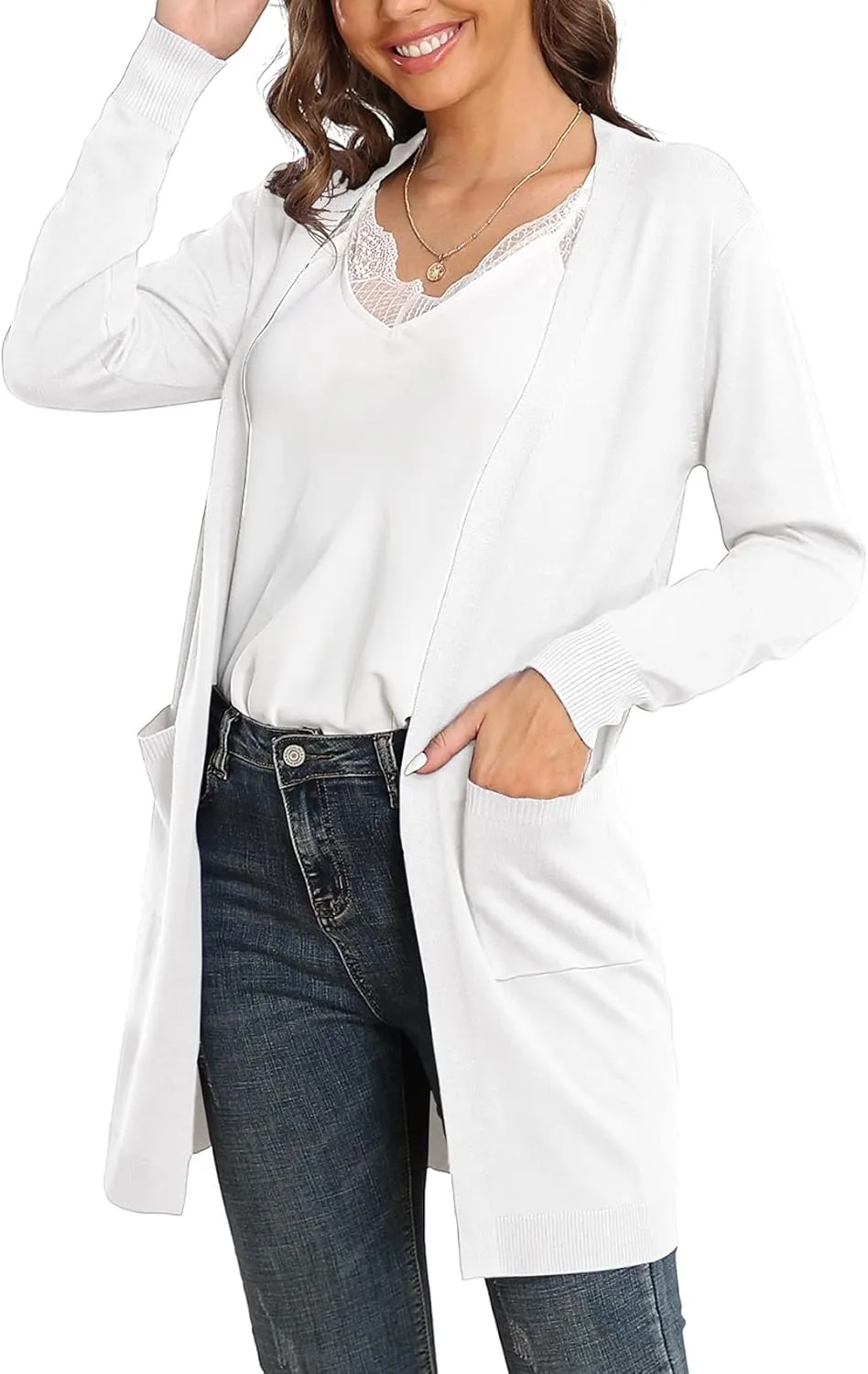 VIISHOW Women's Classic Cardigans Long Sleeve Open Front Casual Knit Cardigan Sweaters Coat Soft Outwear
