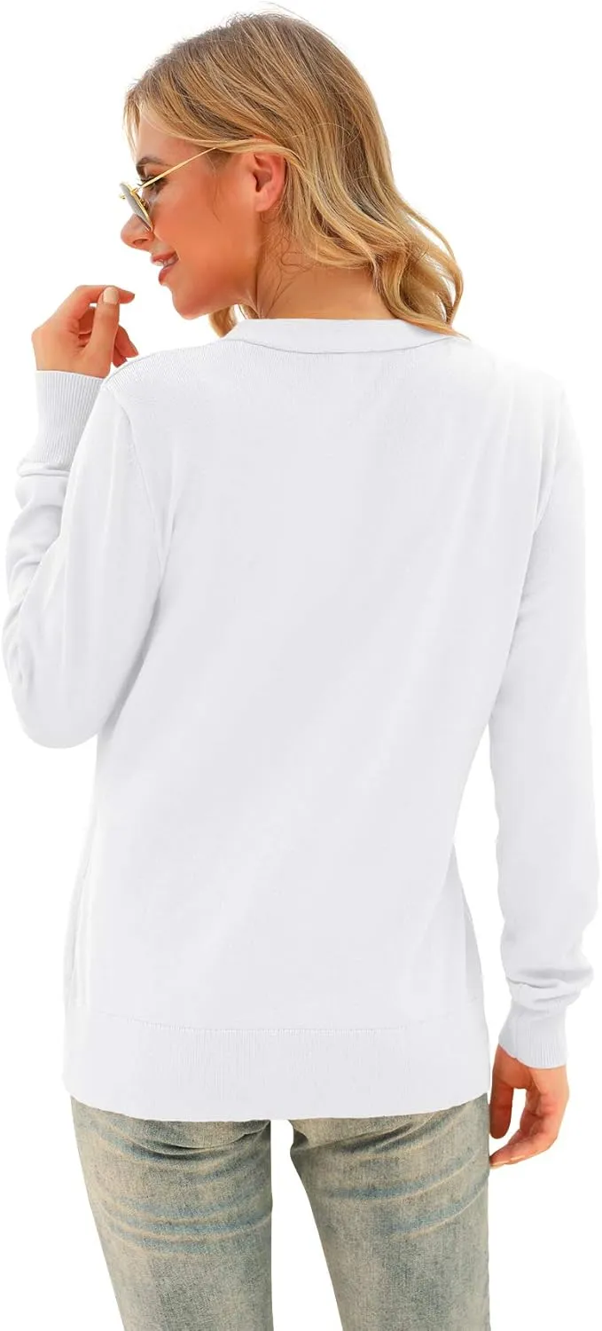 VIISHOW Women's V Neck Button Down Knitwear Long Sleeve Soft Basic Knit Cardigan Sweater