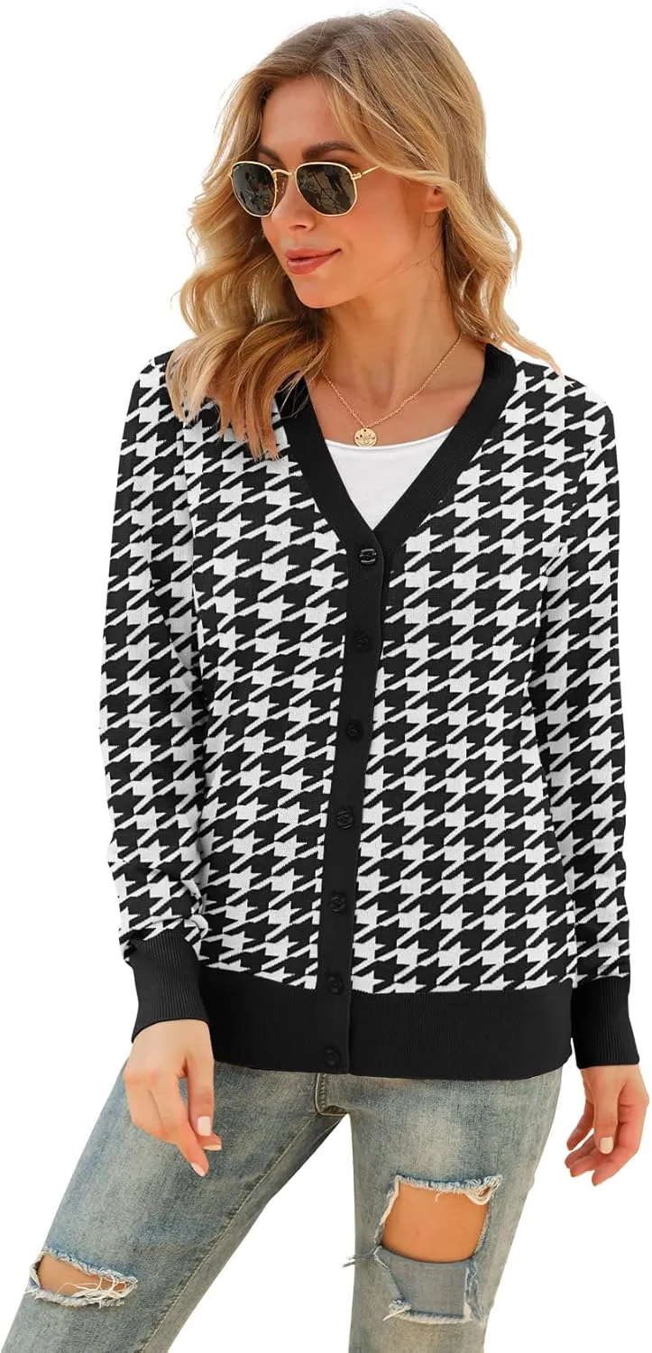 VIISHOW Women's V Neck Button Down Knitwear Long Sleeve Soft Basic Knit Cardigan Sweater