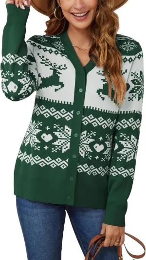 VIISHOW Women's V Neck Button Down Knitwear Long Sleeve Soft Basic Knit Cardigan Sweater
