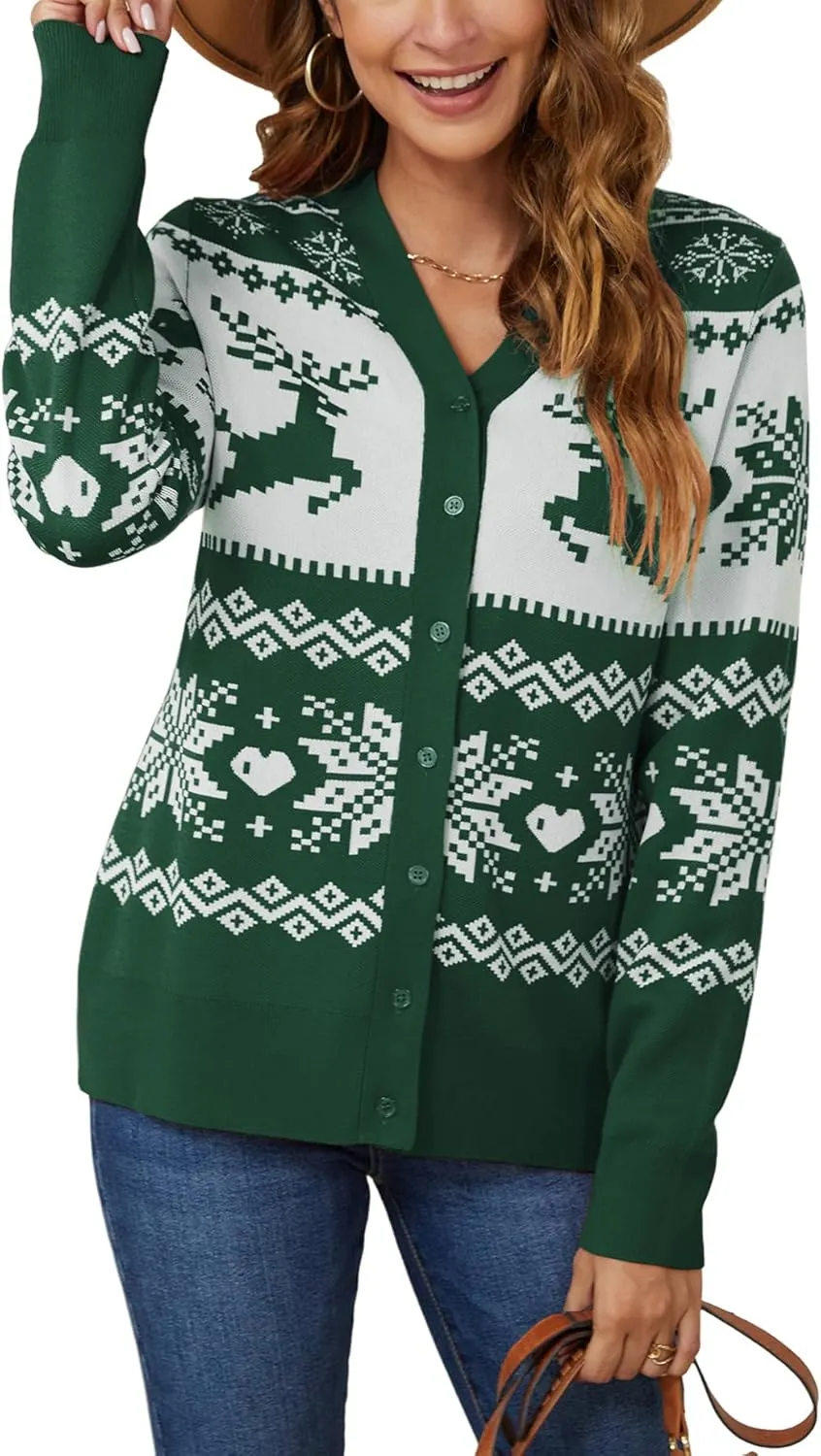 VIISHOW Women's V Neck Button Down Knitwear Long Sleeve Soft Basic Knit Cardigan Sweater