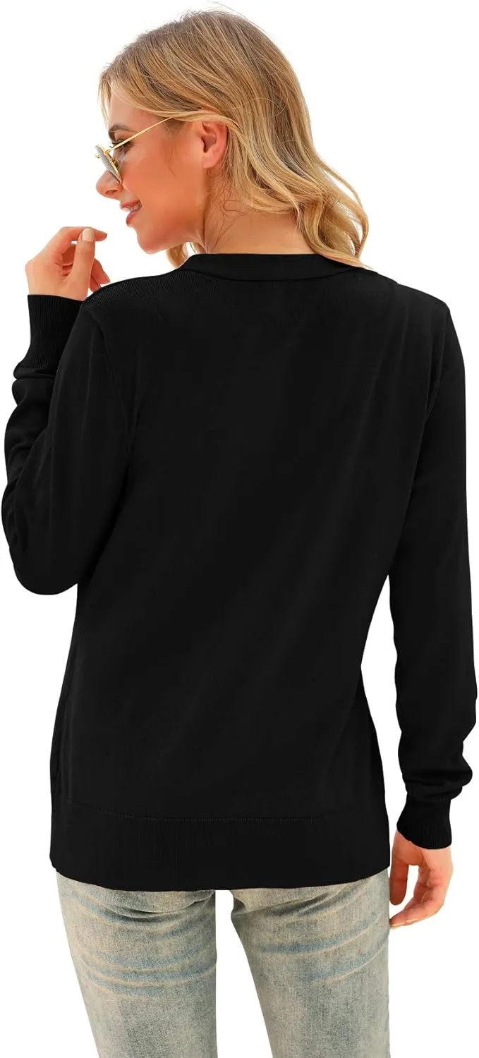 VIISHOW Women's V Neck Button Down Knitwear Long Sleeve Soft Basic Knit Cardigan Sweater
