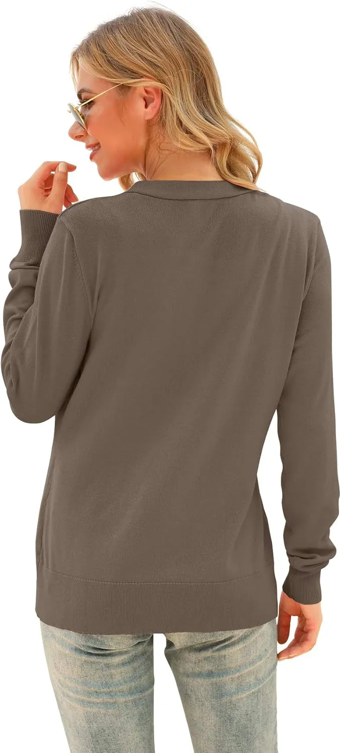 VIISHOW Women's V Neck Button Down Knitwear Long Sleeve Soft Basic Knit Cardigan Sweater