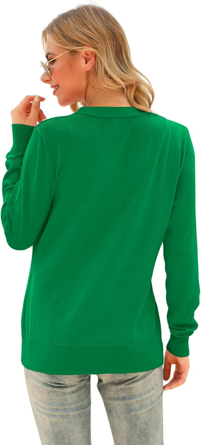 VIISHOW Women's V Neck Button Down Knitwear Long Sleeve Soft Basic Knit Cardigan Sweater