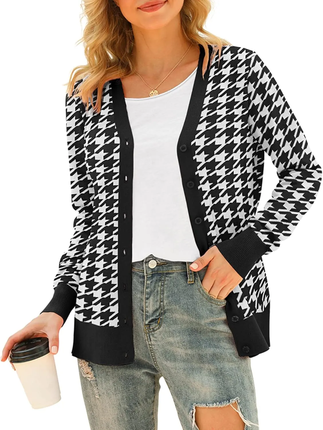 VIISHOW Women's V Neck Button Down Knitwear Long Sleeve Soft Basic Knit Cardigan Sweater