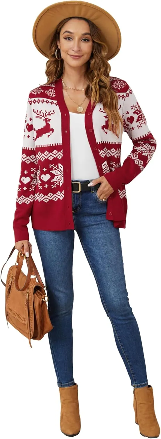 VIISHOW Women's V Neck Button Down Knitwear Long Sleeve Soft Basic Knit Cardigan Sweater