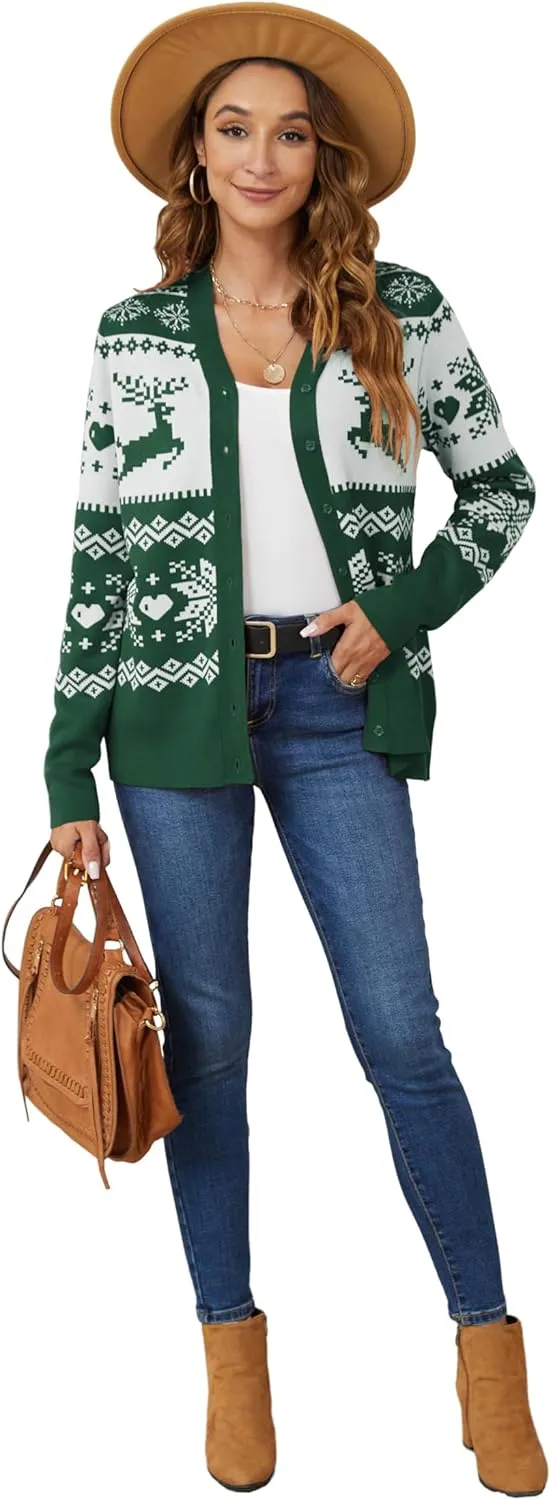 VIISHOW Women's V Neck Button Down Knitwear Long Sleeve Soft Basic Knit Cardigan Sweater