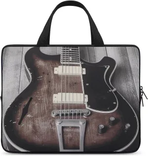 Vintage Guitar Laptop Bag Durable Laptop Sleeve Water-Resistant Notebook Bag for Computer Or Tablet