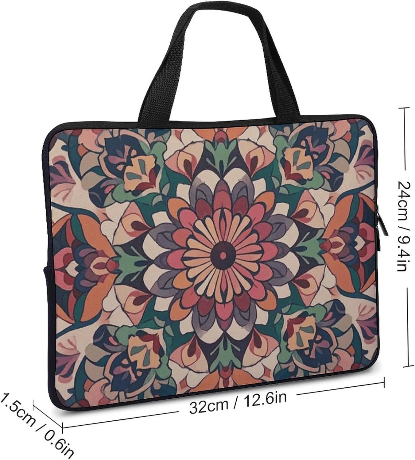 Vintage Mandala Laptop Bag Durable Laptop Sleeve Water-Resistant Notebook Bag for Computer Or Tablet
