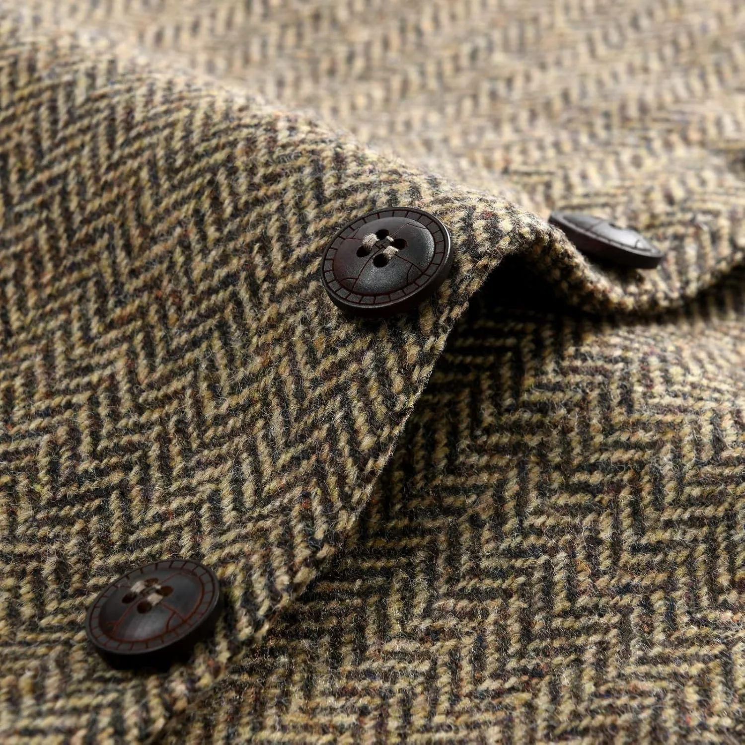 VOBOOM Men's Slim Fit Herringbone Tweed Suits Vest Premium Wool Blend Waistcoat
