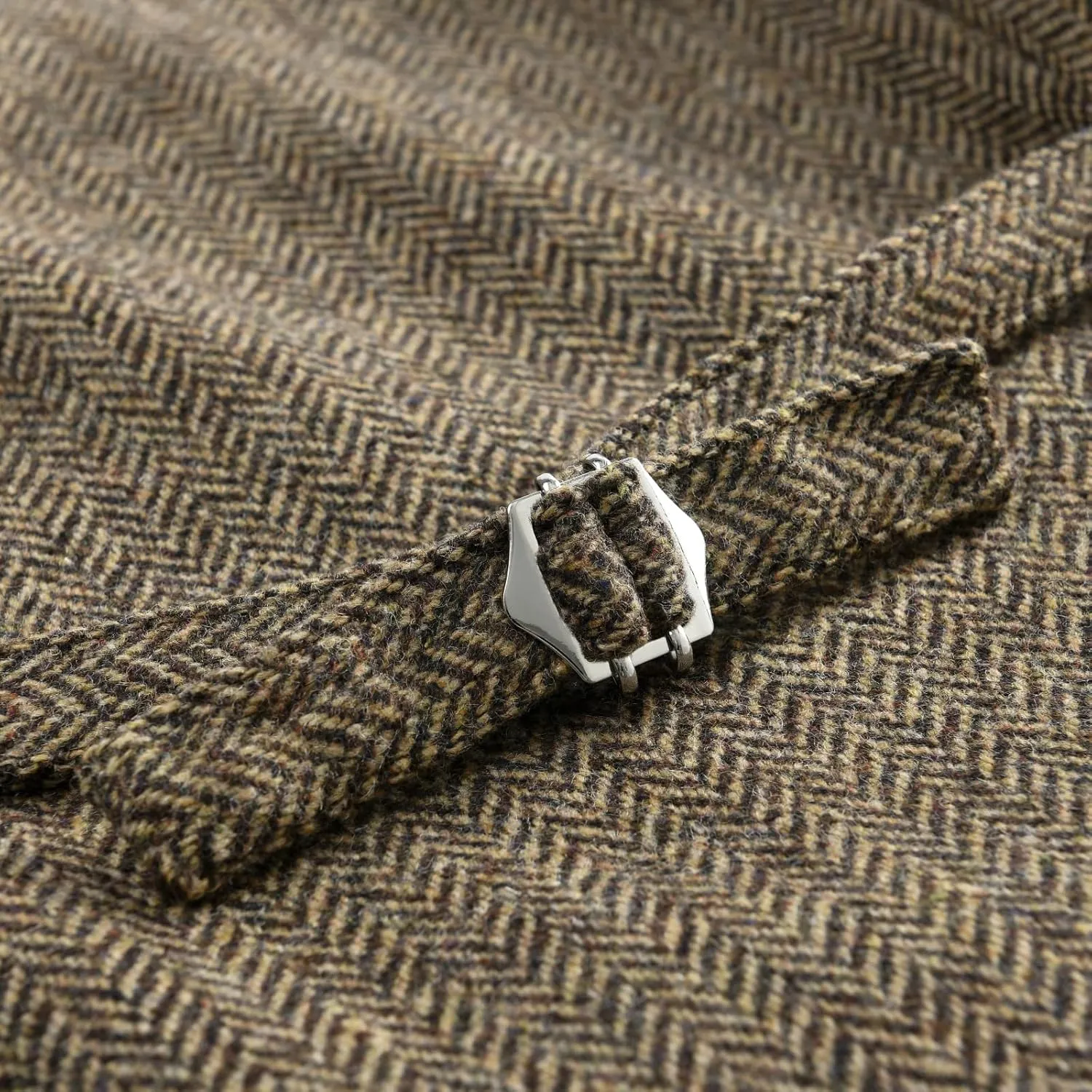 VOBOOM Men's Slim Fit Herringbone Tweed Suits Vest Premium Wool Blend Waistcoat