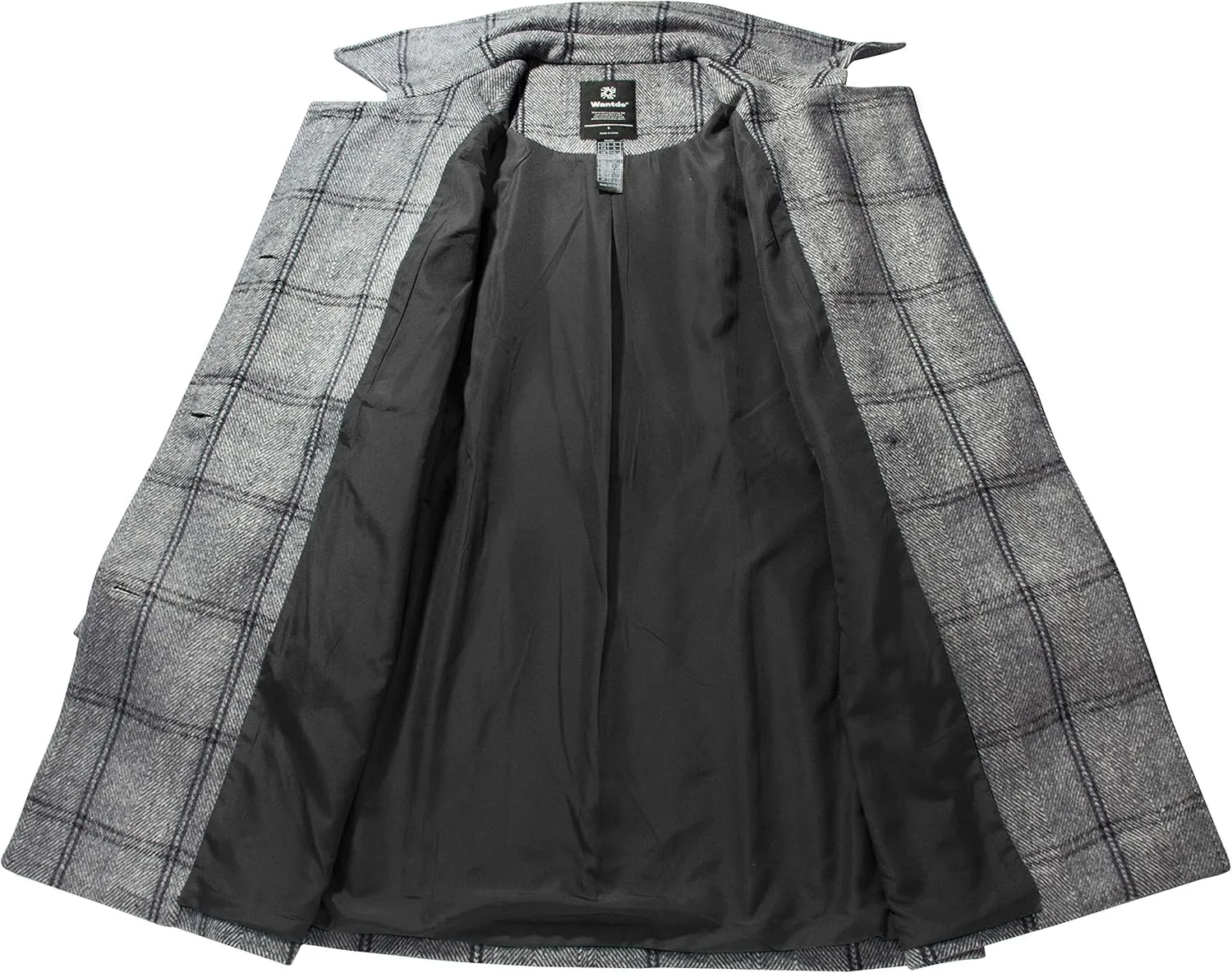 wantdo Women's Double Breasted Pea Coat Winter Mid-Long Trench Coat with Belt