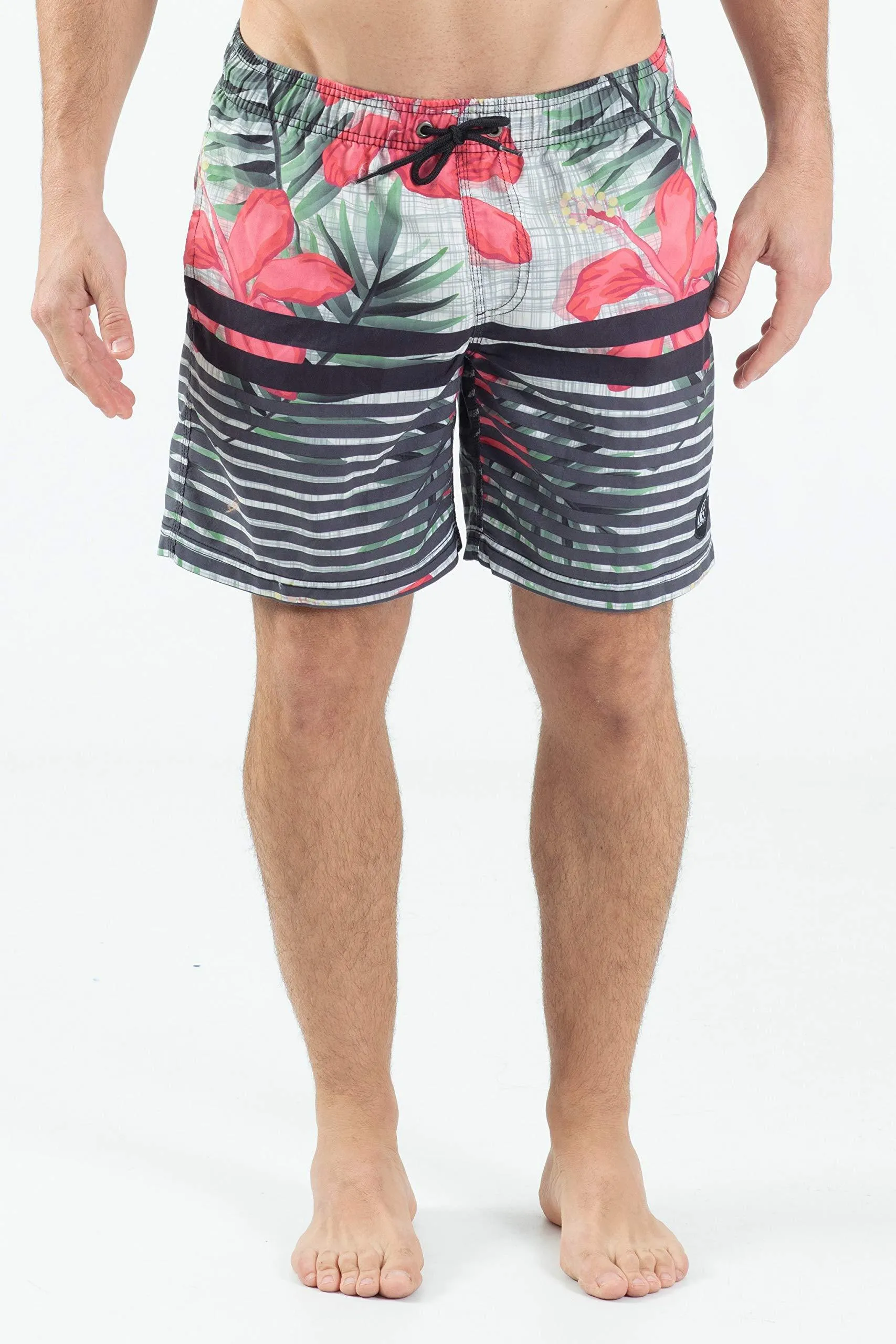 Wave Life Men's Canvas Floral 17" Elastic Waist Size 36 Volley Boardshorts