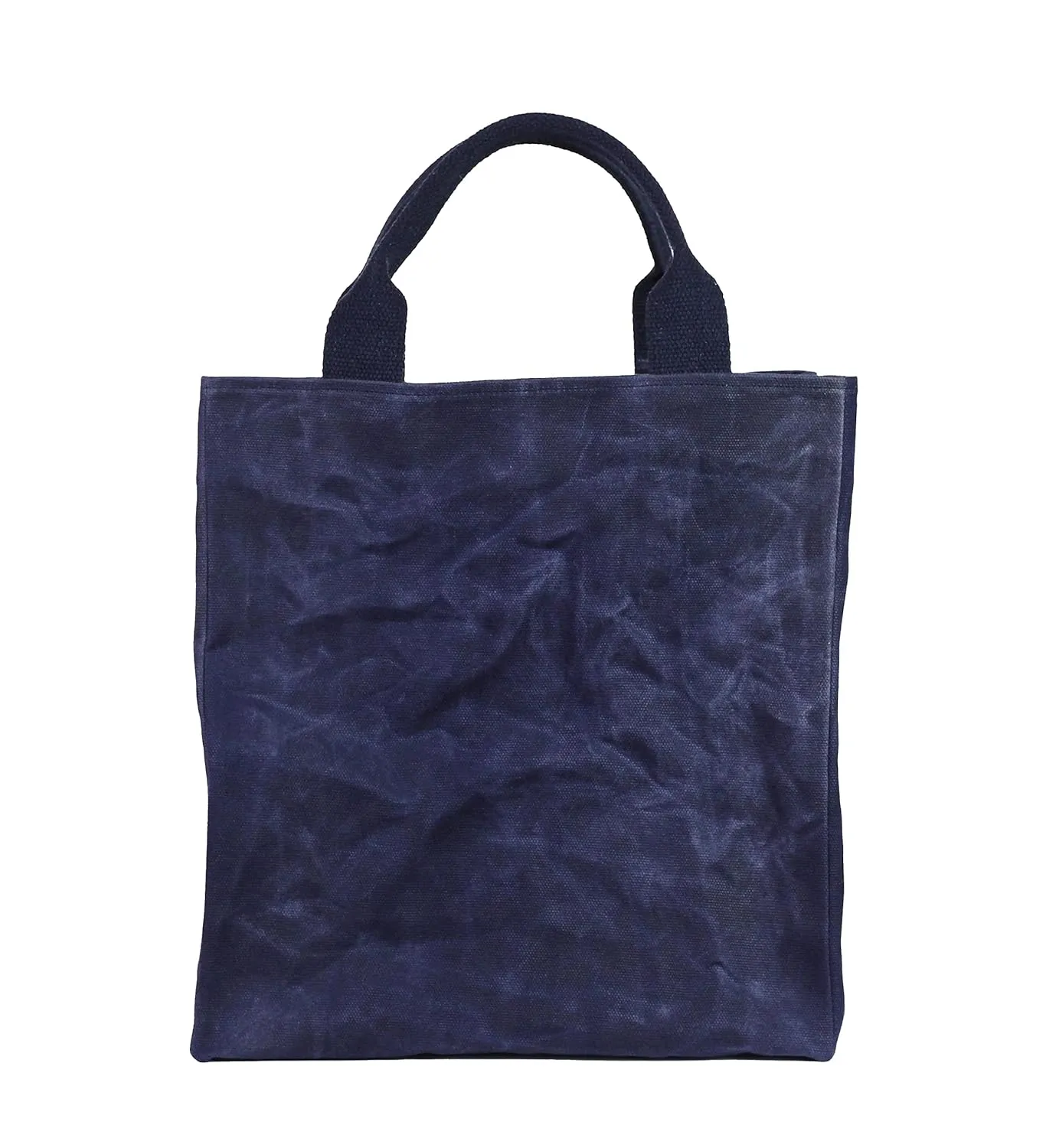 Waxed Canvas Reusable Grocery Bag Heavy Duty Durable Tote Bag Navy Blue