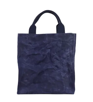 Waxed Canvas Reusable Grocery Bag Heavy Duty Durable Tote Bag Navy Blue
