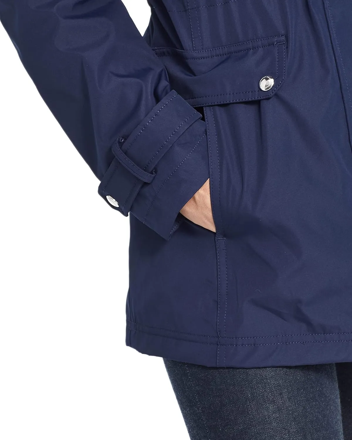 Weatherproof Womens Raincoat Anorak Lightweight Softshell Water Resistant Trenchcoat Rain Jacket with Detachable Hood
